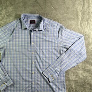 UNTUCKit Plaid Nylon Blend Slim Fit Button Down Shirt Long Sleeve Casual Medium
